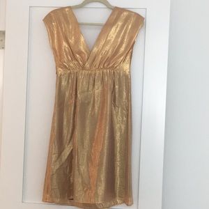 Gold silk dress